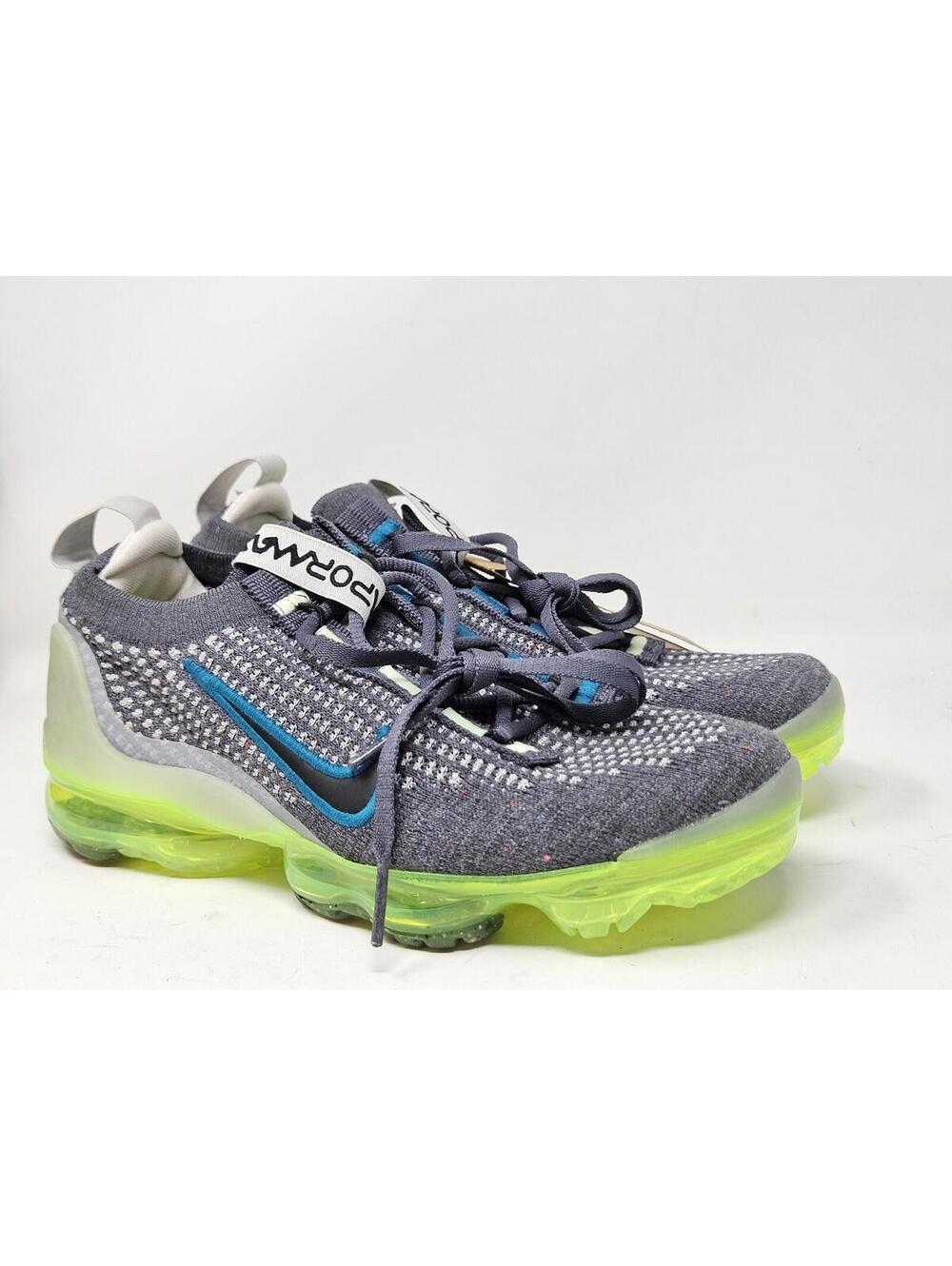 Nike Air VaporMax 2021 FK Sneaker Grey Black Volt Boys 3.5Y New DB1550-009